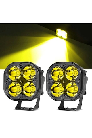 Off Road Ve Arazi Aracı 3 inç Amber Sarı Renk Çalışma Ve Sis Lambası 2 Adet