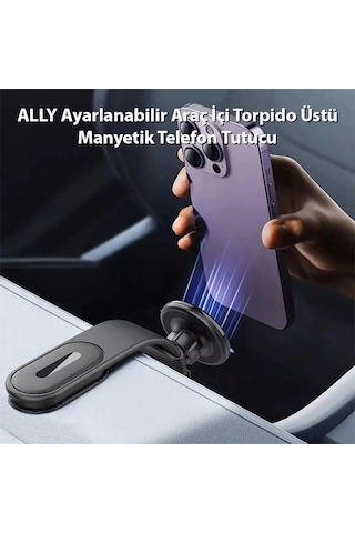 Ally Ayarlanabilir Araç İçi Torpido Üstü Manyetik Telefon Tutucu- 5775 Siyah