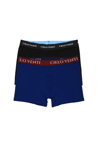 Cielo Venti Night Collection 2'li Organik Pamuk Erkek Boxer Siyah - Mavi