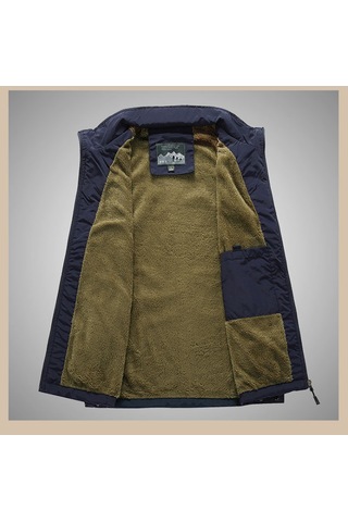 Yeni Sonbahar/kış Erkek Polar Astarlı Yelek, Günlük Dış Mekan Ceketi Haki