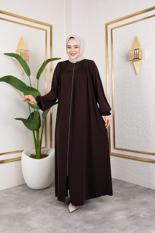 Ön Ve Arka Robalı Ferace - Acı Kahve / F0142 Acı Kahve Acı Kahverengi