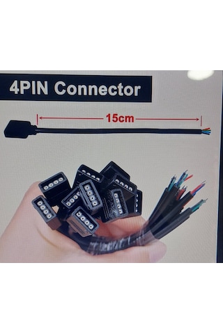 Rgb Şerit Led Soketli Kablo 4 Pin Erkek İğneli 10 Adet