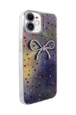 Apple Uyumlu iPhone 11 Kılıf Kamera Korumalı Figürlü Zore Ponti Silikon Kapak Lila