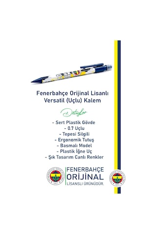 Fenerbahçe Lisanslı Versatil Uçlu Kalem 0.7 Ahşap Kutulu