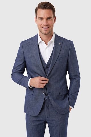 Rizzup Lacivert 3 Parça Slim Fit Yelekli Erkek Takım Elbise Çift Yırtmaçlı Modern Kesim 2601631