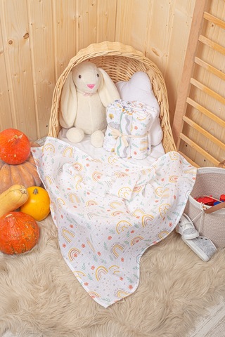 Dijital Baskılı 6lı Çok Amaçlı Müslin Örtü Seti - 75 x 75 Çok Renkli