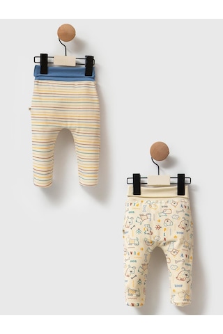 Moi Noi Baby Moi Noi 2li Baskılı Tek Alt Bebe - Bej