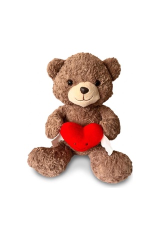 Pl50247 50 Cm Kanatlı Kalp Tutan Ayı Peluş Oyuncak Beyaz