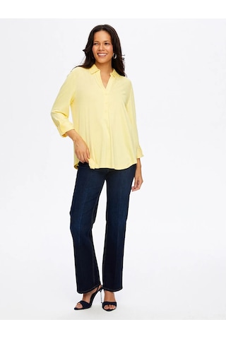 Faik Sönmez Polo Yaka Kadın Uzun Kollu T-shirt Bw26tsh004 Sarı