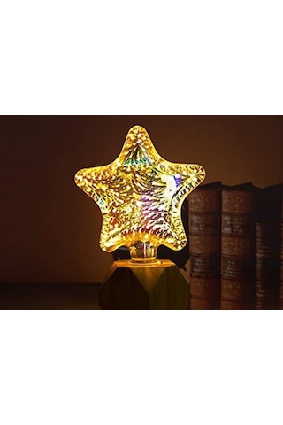 Geeroyoo Led Yıldız Şekilli Fener, E27 Tabanlı, 4w, 500lm, Cam-gümüş Alaşımlı Gövde, 85-265v, 50.000 Saat Ömür, Ce Sertifikalı Gümüş