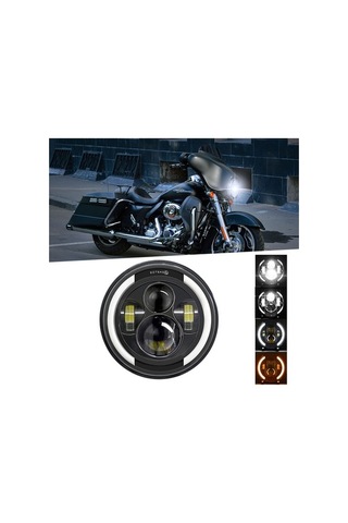 Maoyaya 7 Araba Motosiklet Drl İle Dönüş Led Far Siyah 1 Adet, Araba Ve Motosiklet İçin Siyah