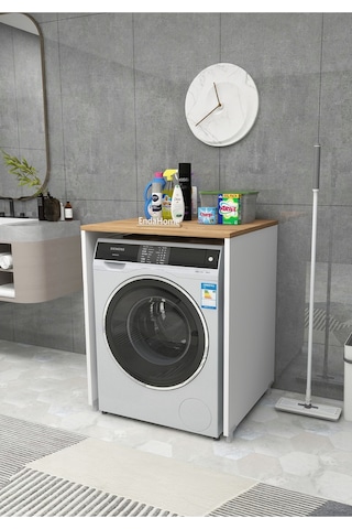 Ece Çamaşır Makinesi Dolabı Kurutma Makinesi Kapaksız Banyo Dolabı - Çam