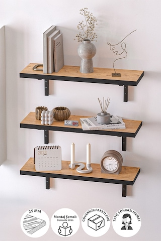 Duvar Rafı Uçan Raf Duvar Rafı Tv Rafı Kitaplık Rafı 80 X 19 Cm Çam Çam