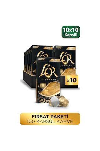 L'or Vanilya Aromalı Nespresso Uyumlu Alüminyum Kapsül Kahve 10 x 10'lu