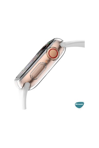 Microsonic iOS Uyumlu Watch 6 44Mm Kılıf 360 Full Round Şeffaf