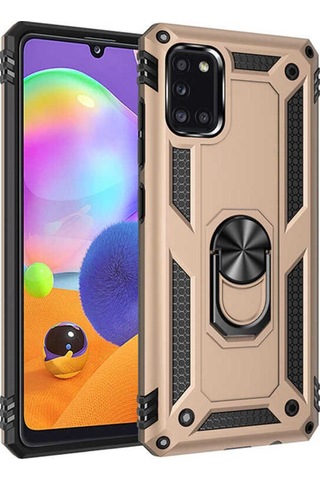 Galaxy Uyumlu A31 Kılıf Zore Vega Kapak Gold