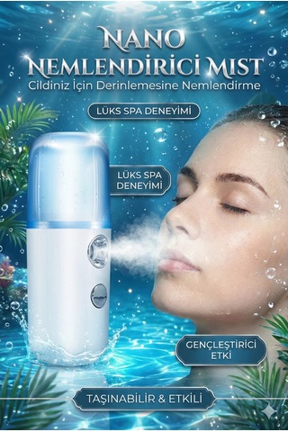 Hubrendy Çer Şarjlı Mini Yüz Nemlendirici Dezenfektan Cihazı Mist Sprayer