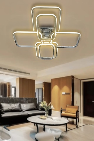 6 Lı Dikdörtgen Plafonyer Modern Led Avize Çok Renkli