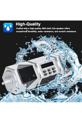 Pazly Motosiklet Stereo Hoparlör, Bt Gidon Dağı Mp3 Çalar Lmk00123, Kablosuz Müzik Sistemi Gümüş