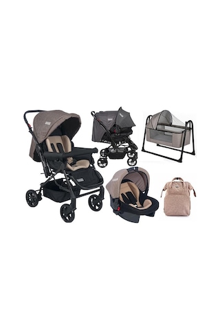 Tommy Baby Elegant Yenidoğan Seti Bebek Arabası Beşik Ana Kucağı Gri