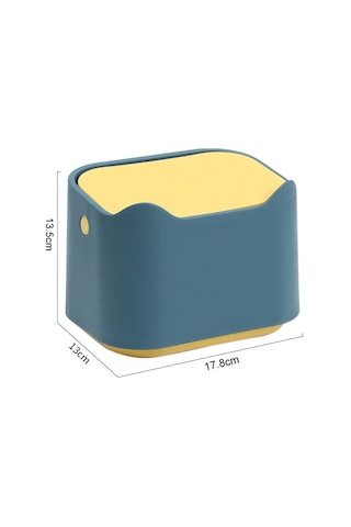 Sones 17,8 X 13 X 13,5 Cm İtmeli Masaüstü Çöp Kovası Küçük Koku Önleyici Evcil Hayvan Kum Kabı Beyaz Pembe