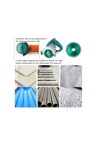 Moveevo Diamantlı 100mm Kesici Diski - Mermer, Cam, Metal, Pvc İçin Ultra İnce 2mm - Açısal Gergi Ve Taş Kesici Uyumlu