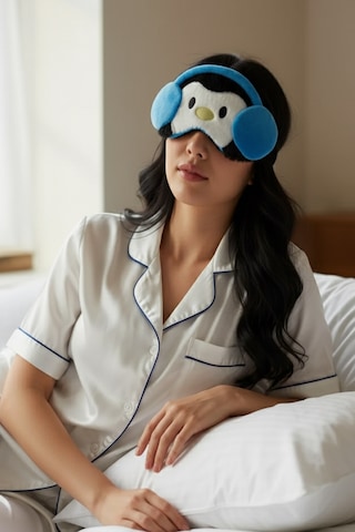 Caş Dekorasyon Karışık Renk Penguen Peluş Uyku Bandı Çok Renkli