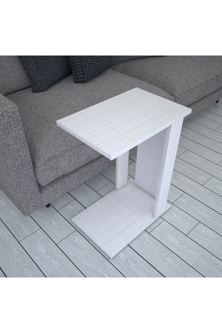 Pasific Home Çok Amaçlı Tekerlekli C Koltuk Sehpası - Açık Koton