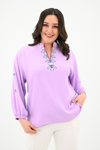 Koza Butik Kadın Nakış Detaylı Uzun Kollu Bluz 1715-24 001