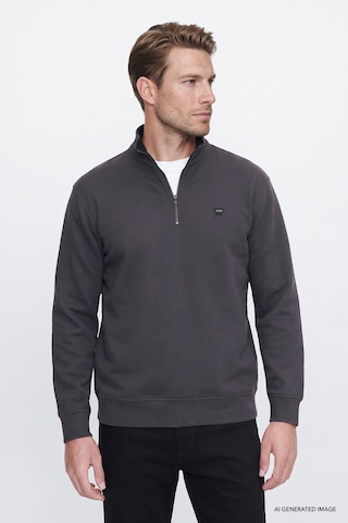 Wrangler Pamuklu Selanik Regular Fit Fermuarlı Erkek Sweatshirt W2620081035 Antrasit