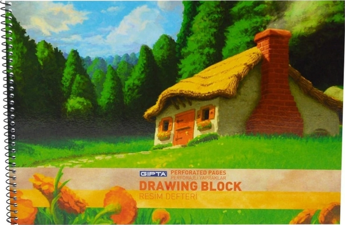 15 Yaprak Spiralli Resim Defteri 17 X 24 Cm 3 Adet