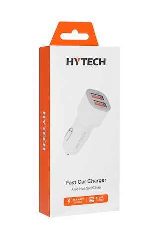 3 Adet Hytech Hy-x40 3.4a Hızlı Şarj 2 Usb Beyaz Araç Şarj Cihazı