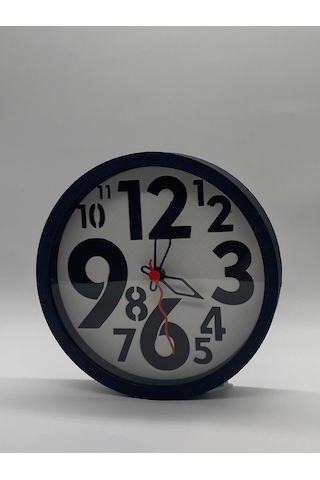 Büyük Rakamlı Modern Duvar Saati, Siyah Kasa, Eğlenceli Stil Siyah