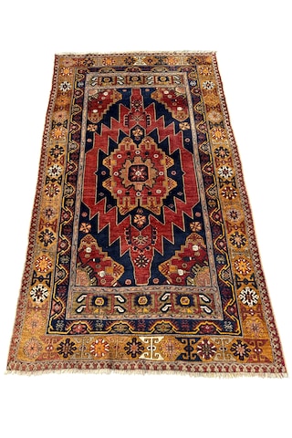 El Dokuma Antika 140 Yaşında Zile Halısı 130x230 Kök Boya Başyapıt Halı Kiremit