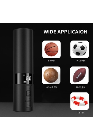 Xindoker 12 Psı Akıllı Spor Topu Pompa - Taşınabilir Kablosuz Sayısal Göstergeli, Fenerli, Futbol Basketbol İçin Lastik Uygun Değil