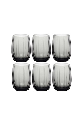 Paşabahçe Linka Su Bardağı, Gri, 380 Cc, 6'li Set, Meşrubat Bardağı Çok Renkli