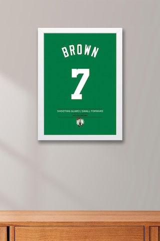 Jaylen Brown Forma Çerçeveli Tablo - Nba Boston Celtics Jersey