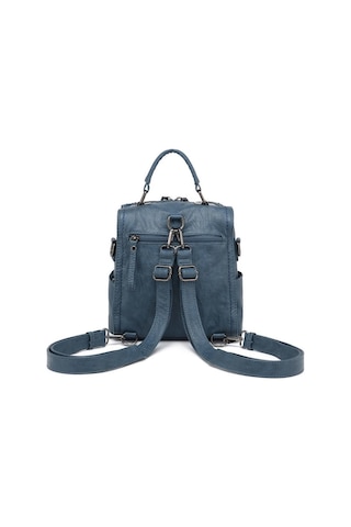 Yıkama Deri Sırt Askılı Kadın Çantası 21k Barcelona 1915 Lacivert