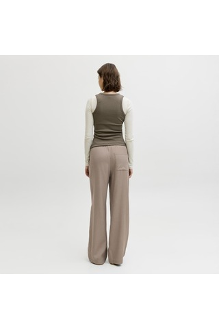 Jack & Jones Kadin Beli Lastikli Baglama Detayli Pantolon - Sigrid - 12289009 Feather Gray