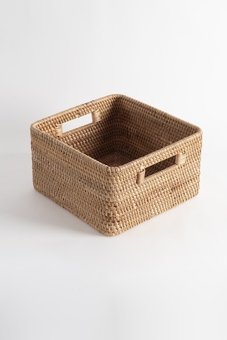 Meander Rattan Küçük Boy Saklama Kutusu & Dekoratif Sepet 27x25x1 Natural
