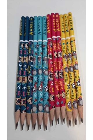 Cats And Dogs Kurşun Kalem 12 Adet 2b Çok Renkli