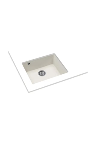 Teka Cave 49.50 B-tq Granit Evye, Beyaz Renk, Tezgah Altı, 55x46 Cm Beyaz