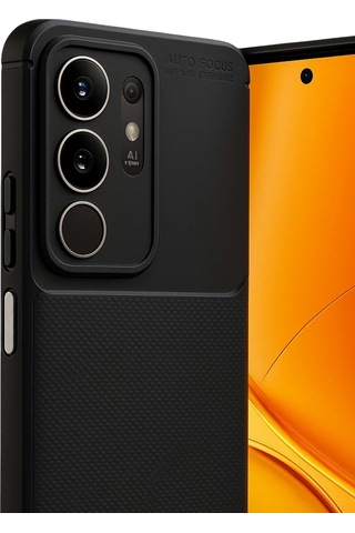 Vivo Y29 4g Uyumlu Kılıf Karbon Tasarım Kamera Korumalı Silikon Telefon Kılıfı Kapak Siyah