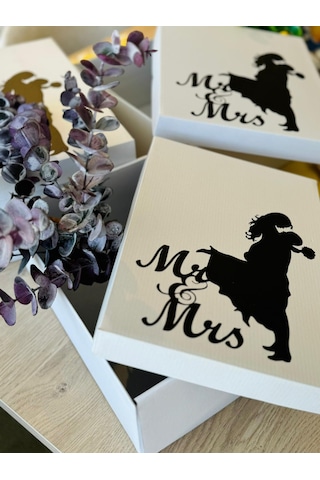 Mr & Mrs Box-gelin Damat Hediye Kutusu-nişan Bohça Kutusu-özel Tasarım Hediye Kutusu