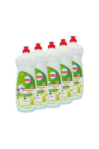 Wbrex Elma Kokulu Sıvı Bulaşık Deterjanı 5 x 650 ML