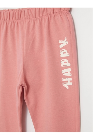 LC Waikiki Lcw Baby Pembe Beli Lastikli Baskılı Kız Bebek Eşofman Alt