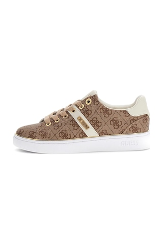 Guess Kadın Britz Monogram Desenli Metalik Detaylı Sneaker - Bej 4221502