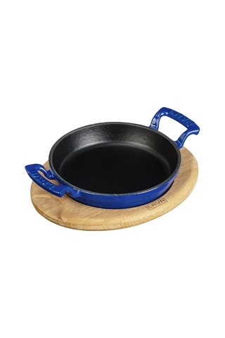 Lava Yuvarlak Kulplu Tava ve Ahşap Altlıklı. Çap(Ø) 20cm. -