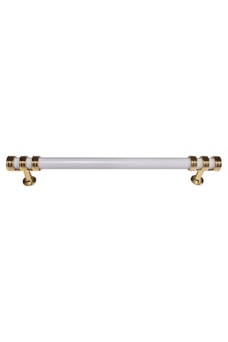 Nesli Alüminyum Metal Lüks Modern Mobilya Çekmece Mutfak Dolabı Kulpu Beyaz-altın 128mm Beyaz - Altın