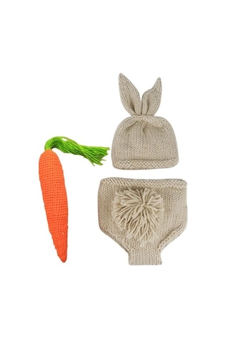 Yeni Doğan Bebek Tuhla Ve Pantolon Fotoğraf Seti Pembe Beyaz